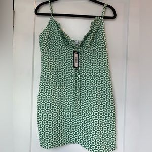 Juniper Blue Mini Green Daisy Dress NWT